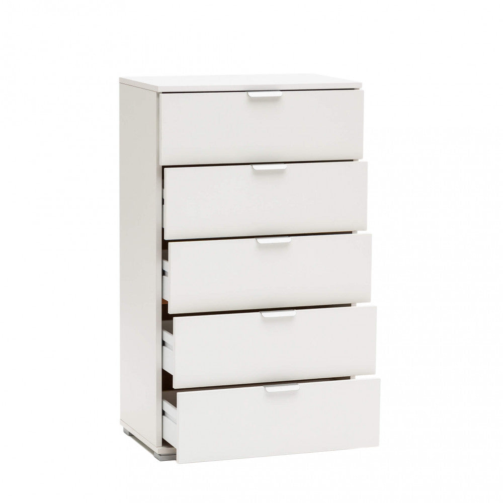 CASSETTIERA MEXY 5 CASSETTI BIANCA. Dimensioni: cm 60 x 38 x 103 h.