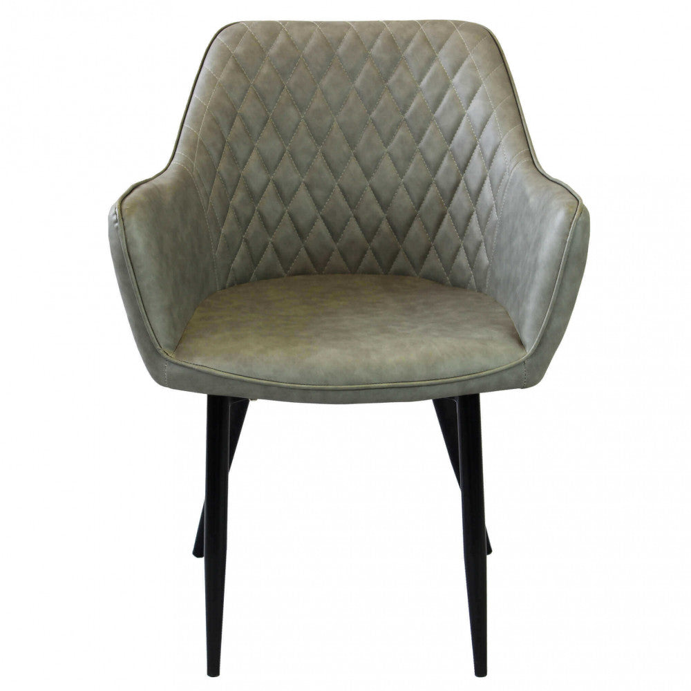 SINDY CHAIR IN FAUX LEATHER. Metal frame, faux leather seat and back. Dimensions: 56 x 60 x 87 cm h.