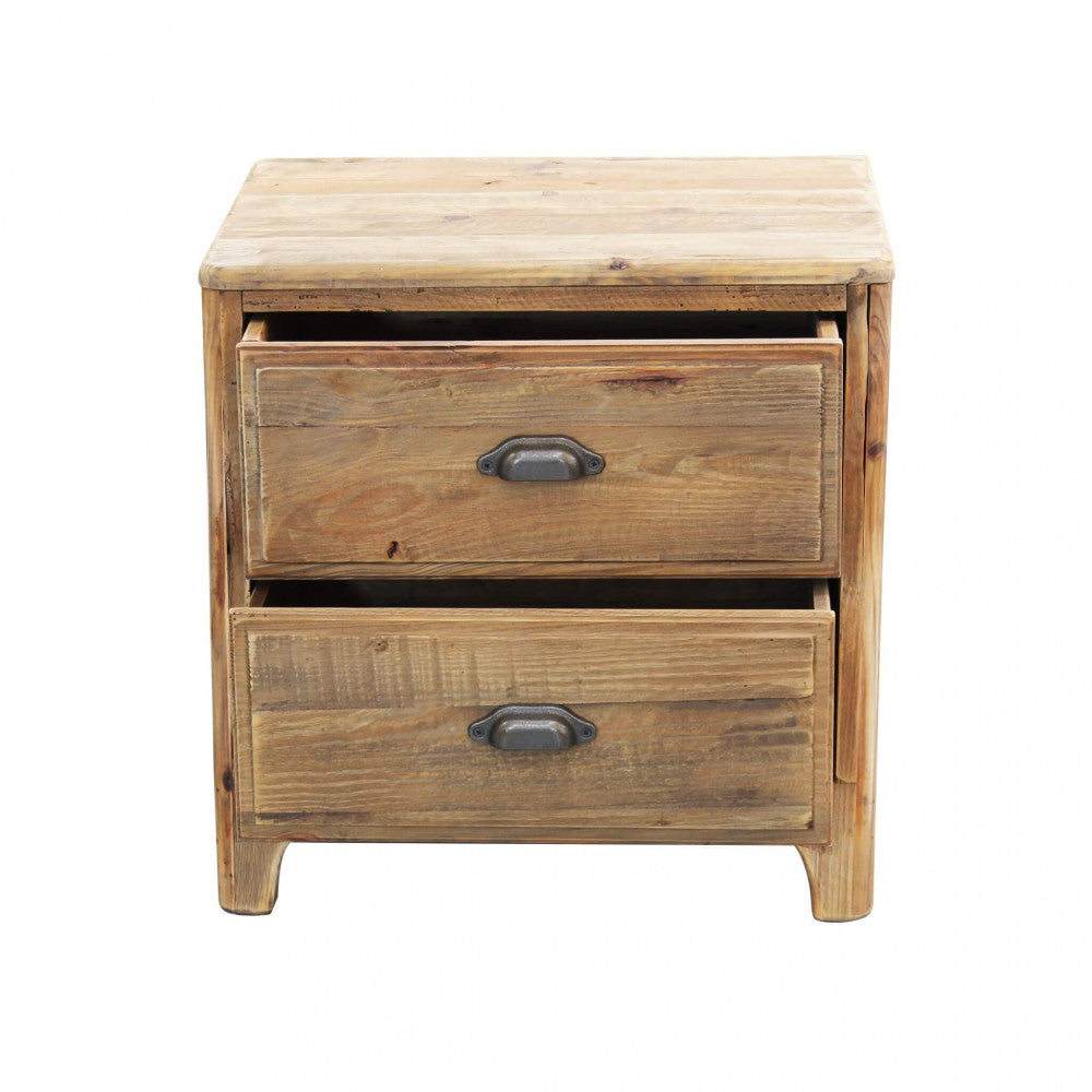 MOBILETTO GALEN. Mobiletto con 2 cassetti in legno di pino riciclato Dimensioni: cm 55 x 45 x 55 h.