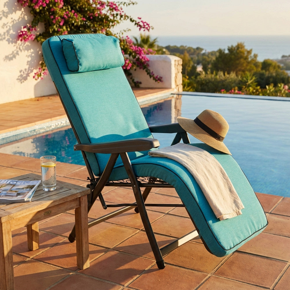 POLTRONA PARADISO MODELLO AUTOMATICA PETROLIO. Disponibile BEIGE o GRIGIA o ROSSA o AZZURRA Dimensioni:. Arredo Giardino