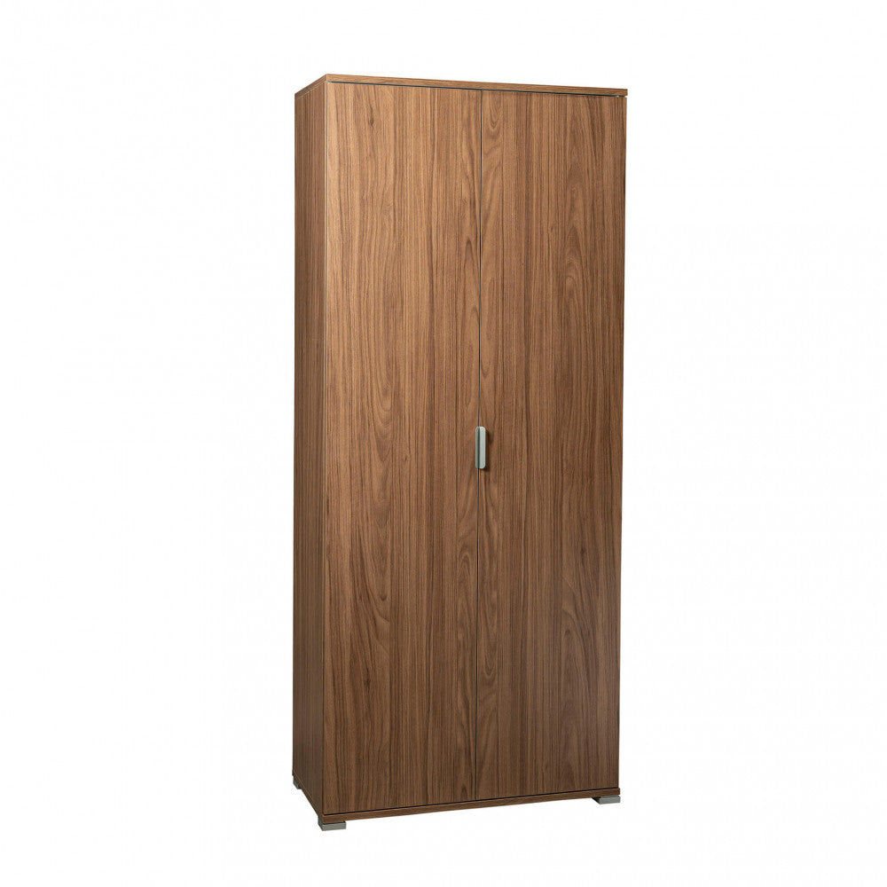 LEWIS 2-DOOR WARDROBE 180 IN WALNUT COLOR. Dimensions: 75 x 38 x 174 h cm.