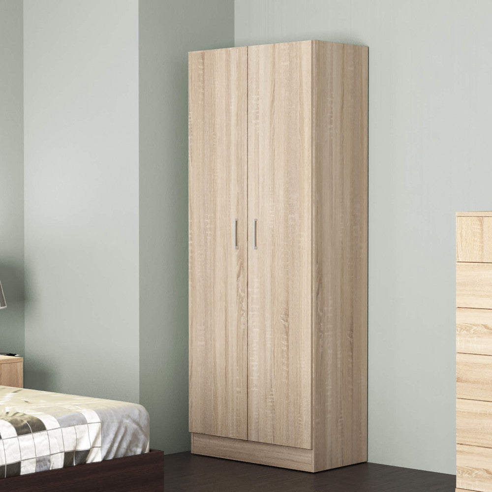 LEOPOLD 2-DOOR WARDROBE IN LIGHT OAK. Wooden wardrobe in LIGHT OAK. Dimensions: 80 x 52 x 180 cm h.