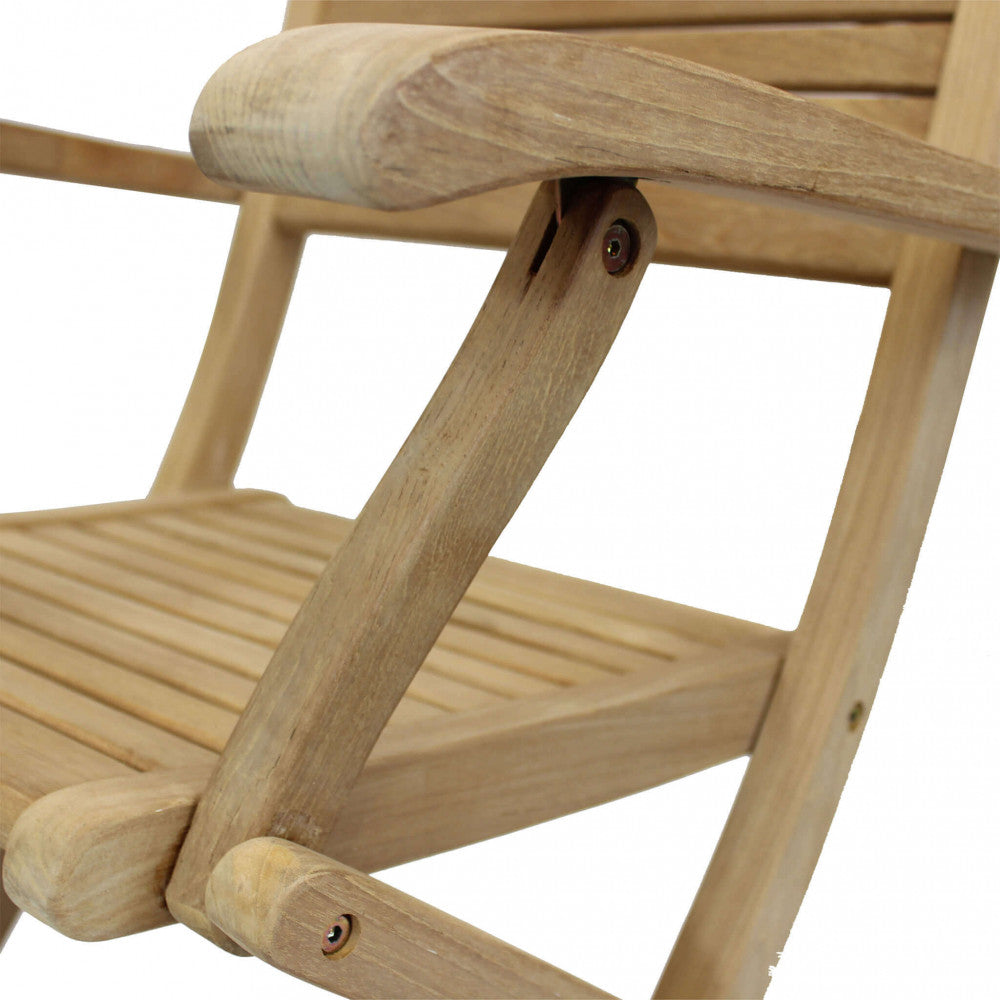 MIRAGE FOLDING CHAIR. Teak armchair. Dimensions: 42 x 60 x 85 cm. Garden furniture.
