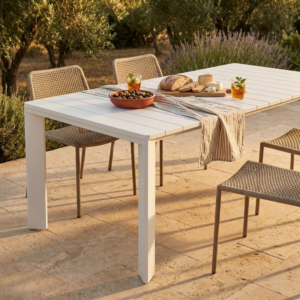 TAVOLO CONNECTICUT 200 X 100. Struttura in alluminio verniciato BIANCO, ANTRACITE, TAUPE o VERDE Dimensioni: cm 200 x 100 x 75 h. Arredo Giardino