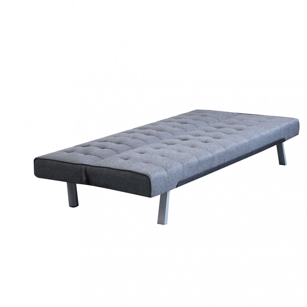 DIVANO LETTO BARRY. Divano Letto GRIGIO SCURO MELANGE struttura in metallo e legno Dimensioni: D.178x80x72/DL.178x92x35.