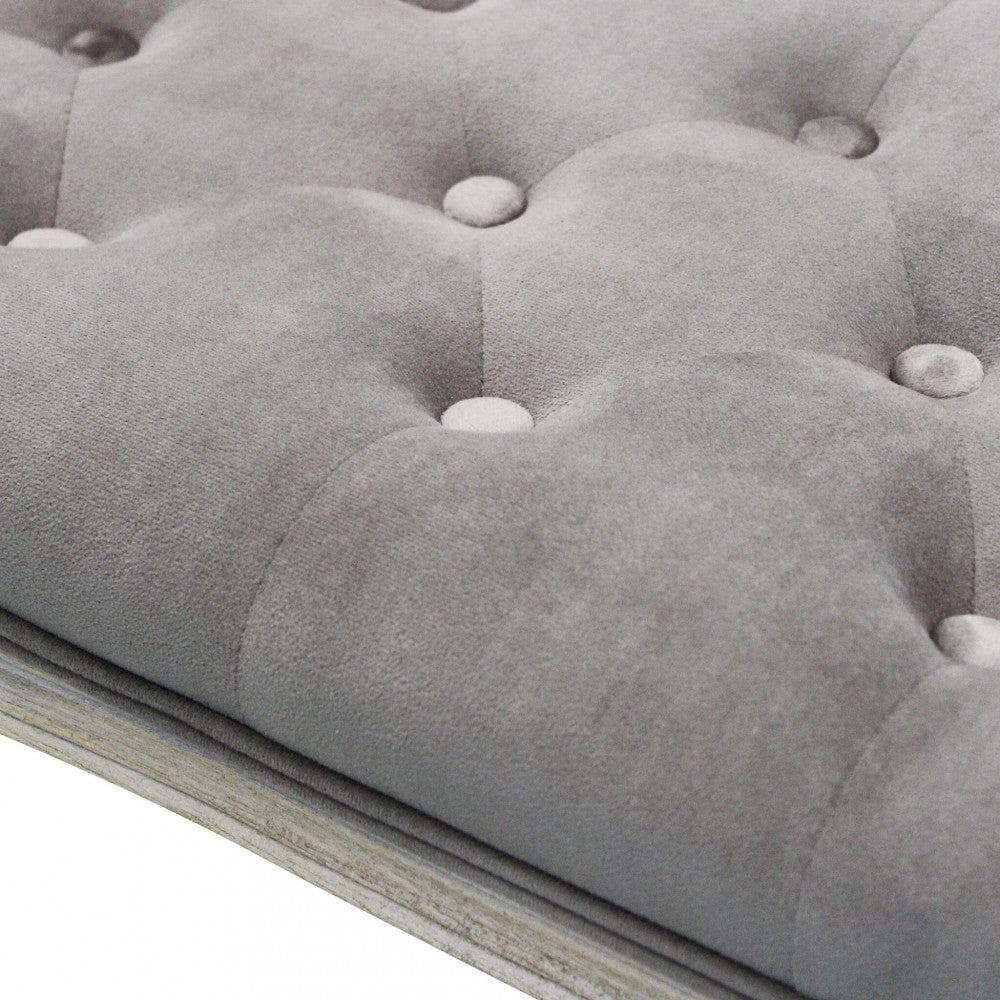 MISTY BENCH IN TAUPE VELVET. Dimensions: 110 x 36 x 47 h cm.