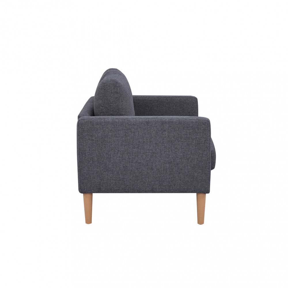 RAMSEY 2-SEATER SOFA. LIGHT GREY or DARK GREY or BLUE or BEIGE sofa with polypropylene legs. Dimensions: 137 x 73 x 82 h cm.