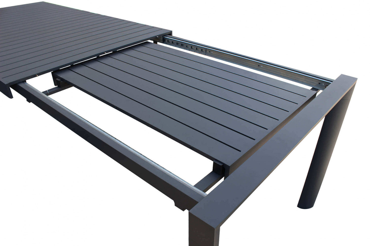 HOUSTON TABLE 225/300 X 100. Structure in ANTHRACITE or TAUPE or WHITE aluminum. Dimensions: 225/300 x 100 x 75 h cm. Garden furniture.