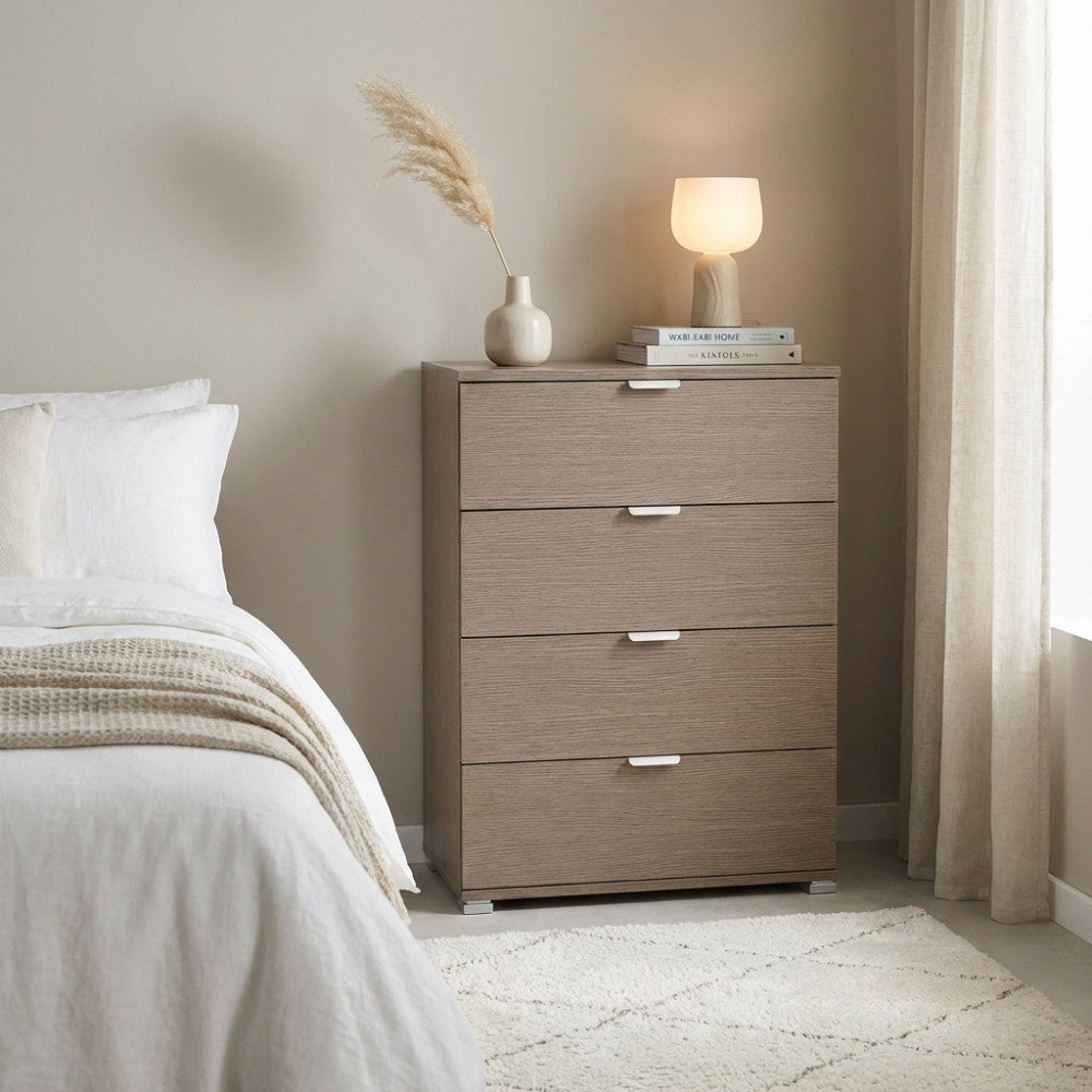 CASSETTIERA SAMOA 4 CASSETTI ROVERE GRIGIO. Dimensioni: cm 60 x 38 x 85 h.