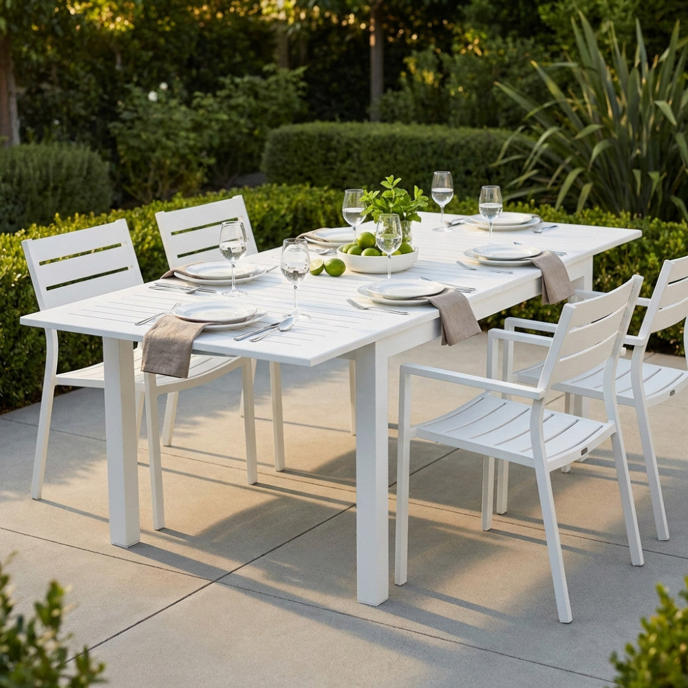 TAVOLO CUBA ALLUNGABILE 150/210 X 90. Struttura in alluminio verniciato BIANCO o TAUPE o TORTORA o ANTRACITE Dimensioni: cm 150/210 x 90 x 75 h. Arredo Giardino