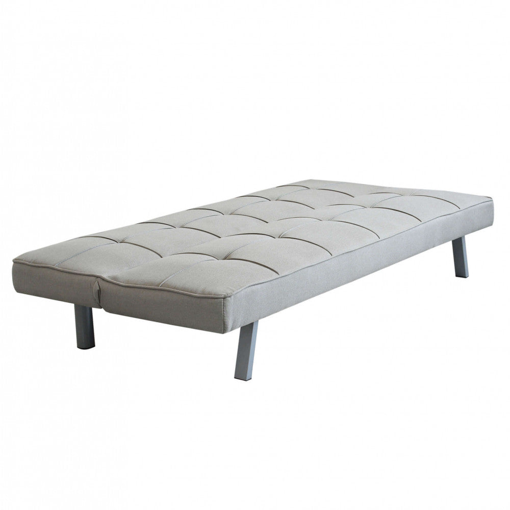 DIVANO LETTO AARON. Divano Letto GRIGIO CHIARO MELANGE struttura in metallo e legno Dimensioni: D.178x81x71/DL.178x96x35.