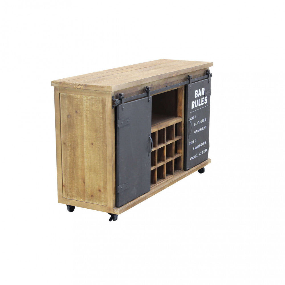 MOBILE IN LEGNO EDMOND. Mobile con 13 ripiani, e 2 ante scorrevoli Dimensioni: cm 123 x 41 x 74 h. Arredo Giardino