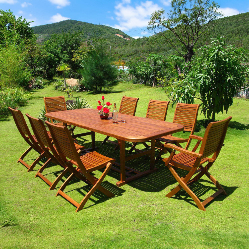 TAVOLO COUNTY RETTANGOLARE 180/240X100 DOUBLE. Legno di Acacia massiccio spessore 44 mm doppio bordo Dimensioni: cm 180/240 x 100 x 74 h. Arredo Giardino