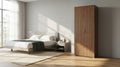 LEWIS 2-DOOR WARDROBE 180 IN WALNUT COLOR. Dimensions: 75 x 38 x 174 h cm.