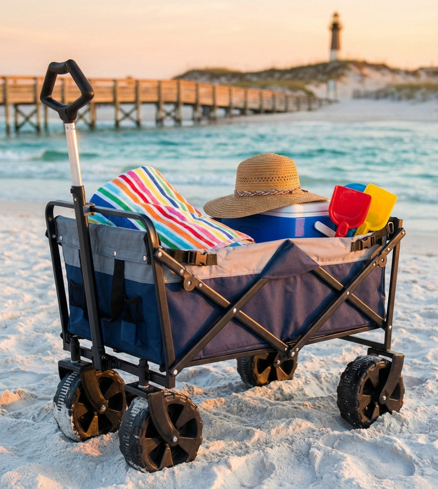 PACIFIC TROLLEY. Metal frame, 600D GREY Oxford fabric, max. load capacity 80 kg, 21 x 8.5 cm wheels. Dimensions: 125 x 60 x 99 cm.