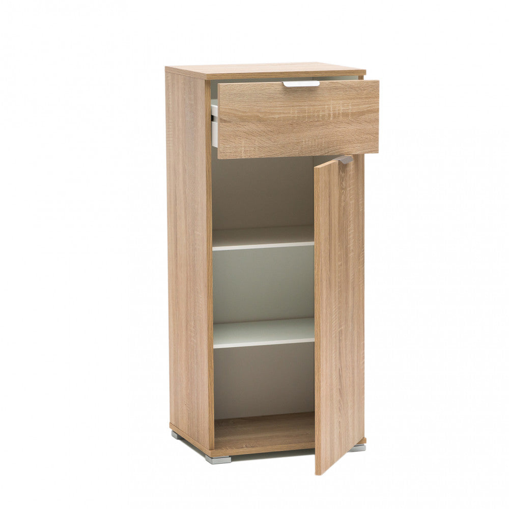 MOBILETTO BAKU CON 1 ANTA E 1 CASSETTO NATURALE. Dimensioni: cm 45 x 38 x 103 h.
