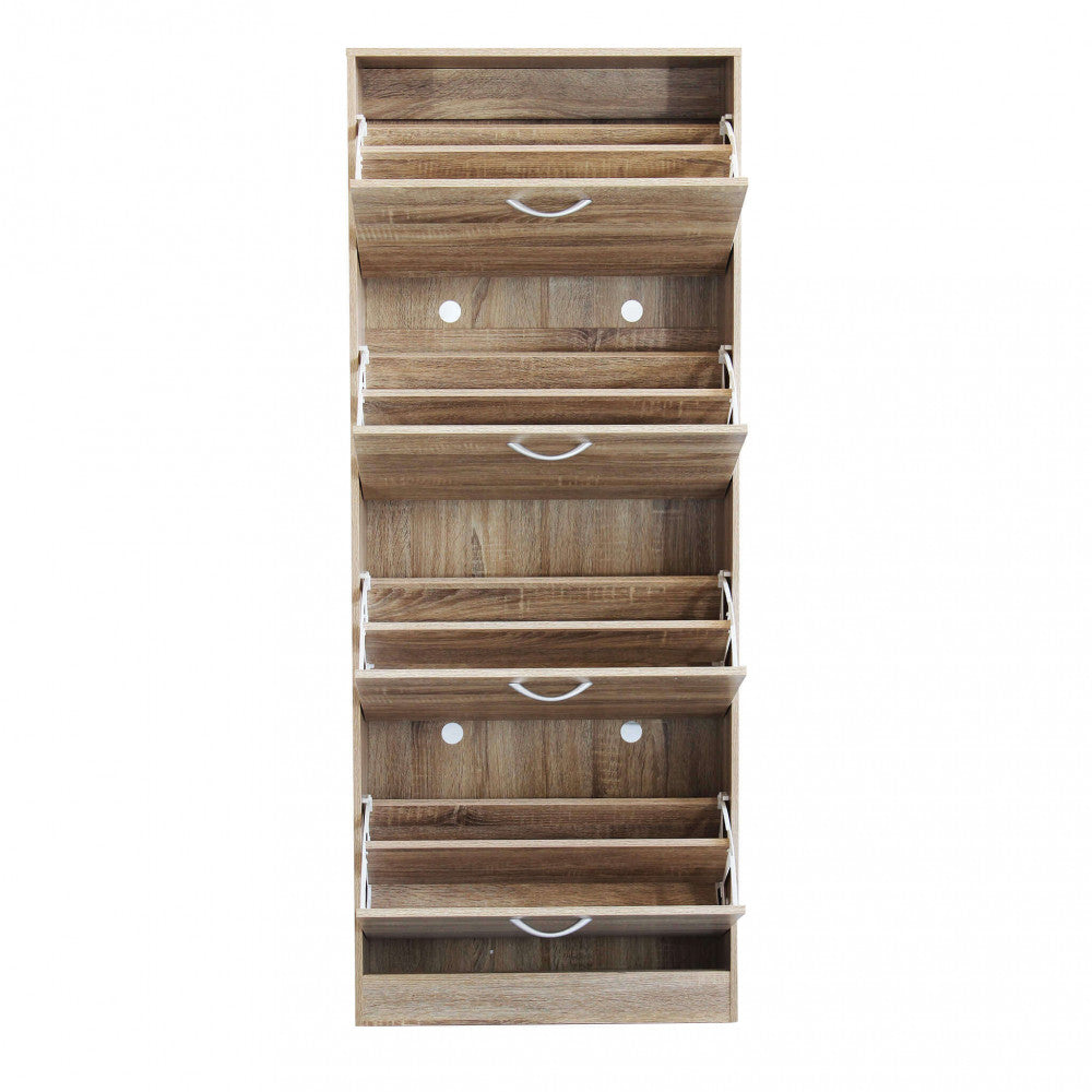 SCARPIERA WENDY NATURALE. Scarpiera con 4 ante in legno Dimensioni: cm 60 x 24 x 150 h.