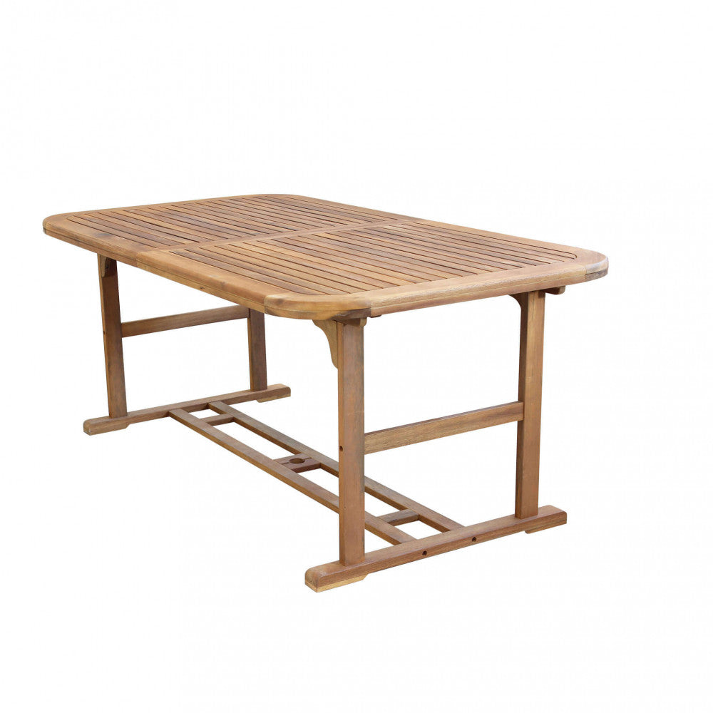 TAVOLO COUNTY RETTANGOLARE 180/240X100 DOUBLE. Legno di Acacia massiccio spessore 44 mm doppio bordo Dimensioni: cm 180/240 x 100 x 74 h. Arredo Giardino