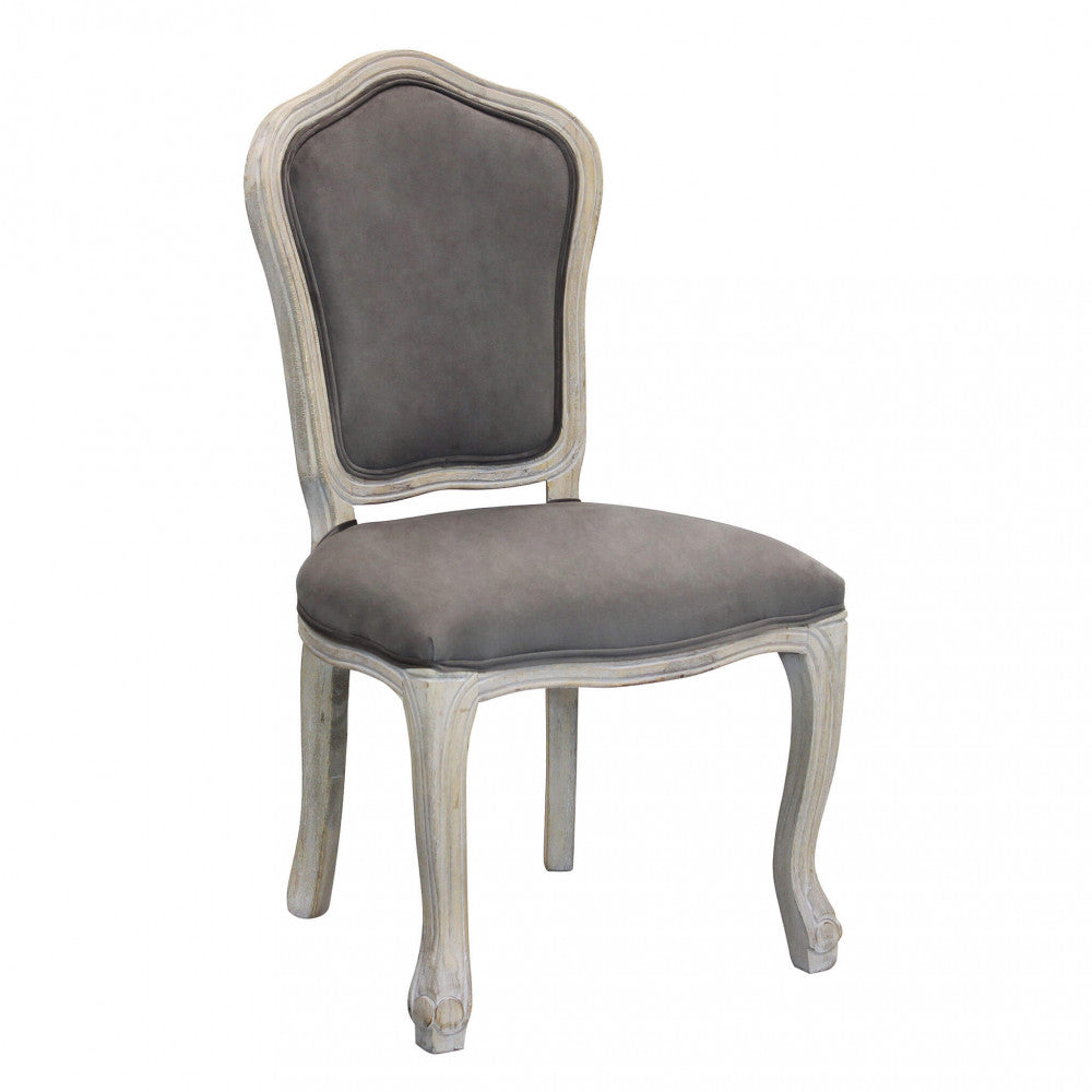 SEDIA CHARLENE IN VELLUTO TAUPE. Dimensioni: cm 52 x 50 x 100 h.