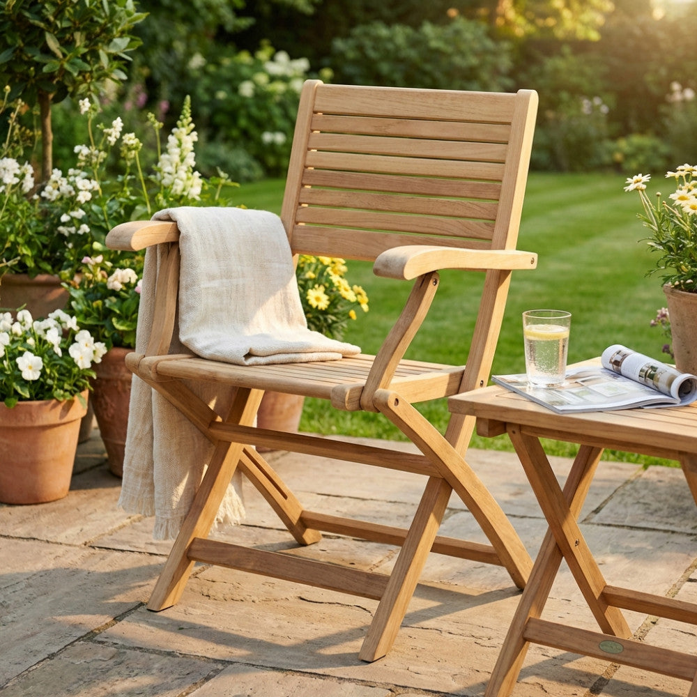 SEDIA MIRAGE PIEGHEVOLE. Poltrona in teak Dimensioni: cm 42 x 60 x 85 h. Arredo Giardino
