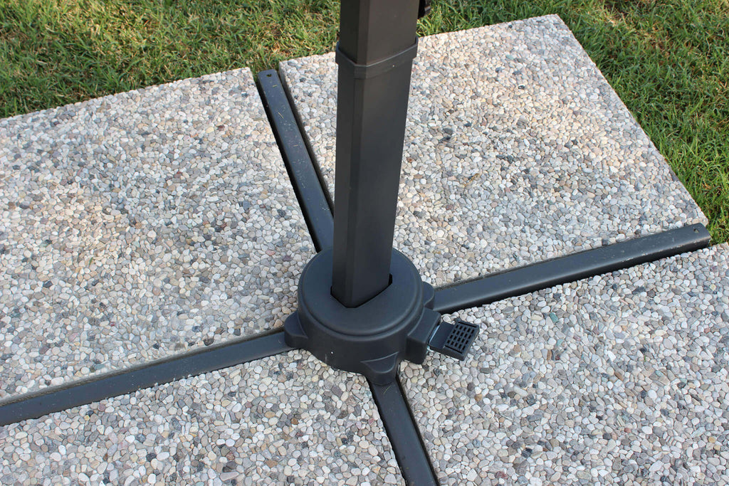 NEWTON BLACK UMBRELLA, 3 X 3, GREY COVER. 180g GREY polyester cover with windproof, 45x64mm rotating aluminum pole and 20x40mm metal pole, 8 13x22mm metal ribs, cross-shaped base. Dimensions: 3 x 3m. Garden Furniture