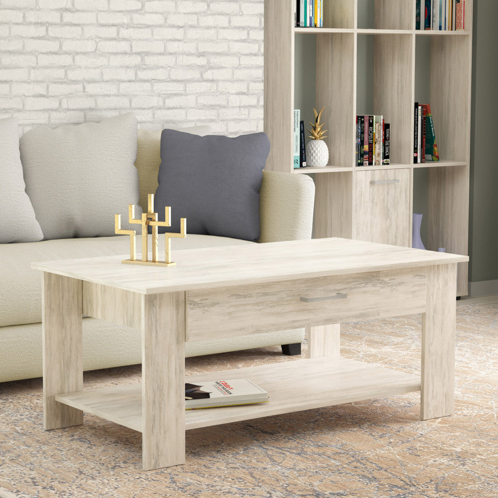 TAVOLINO SALOTTO MYRTO PINO CHIARO. Tavolino in legno PINO CHIARO Dimensioni: cm 110 x 60 x 44 h.