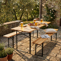SET BIRRERIA 220 X 70. Legno di abete 28 mm doppia verniciatura panche con due piedi Dimensioni: T.220x70x75/P.220x25x45. Arredo Giardino