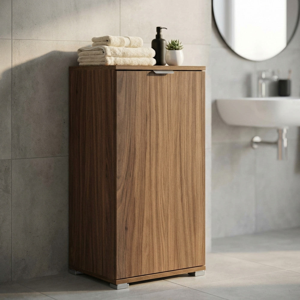 MOBILETTO KOS 1 ANTA TINTA NOCE. Dimensioni: cm 45 x 38 x 85 h.