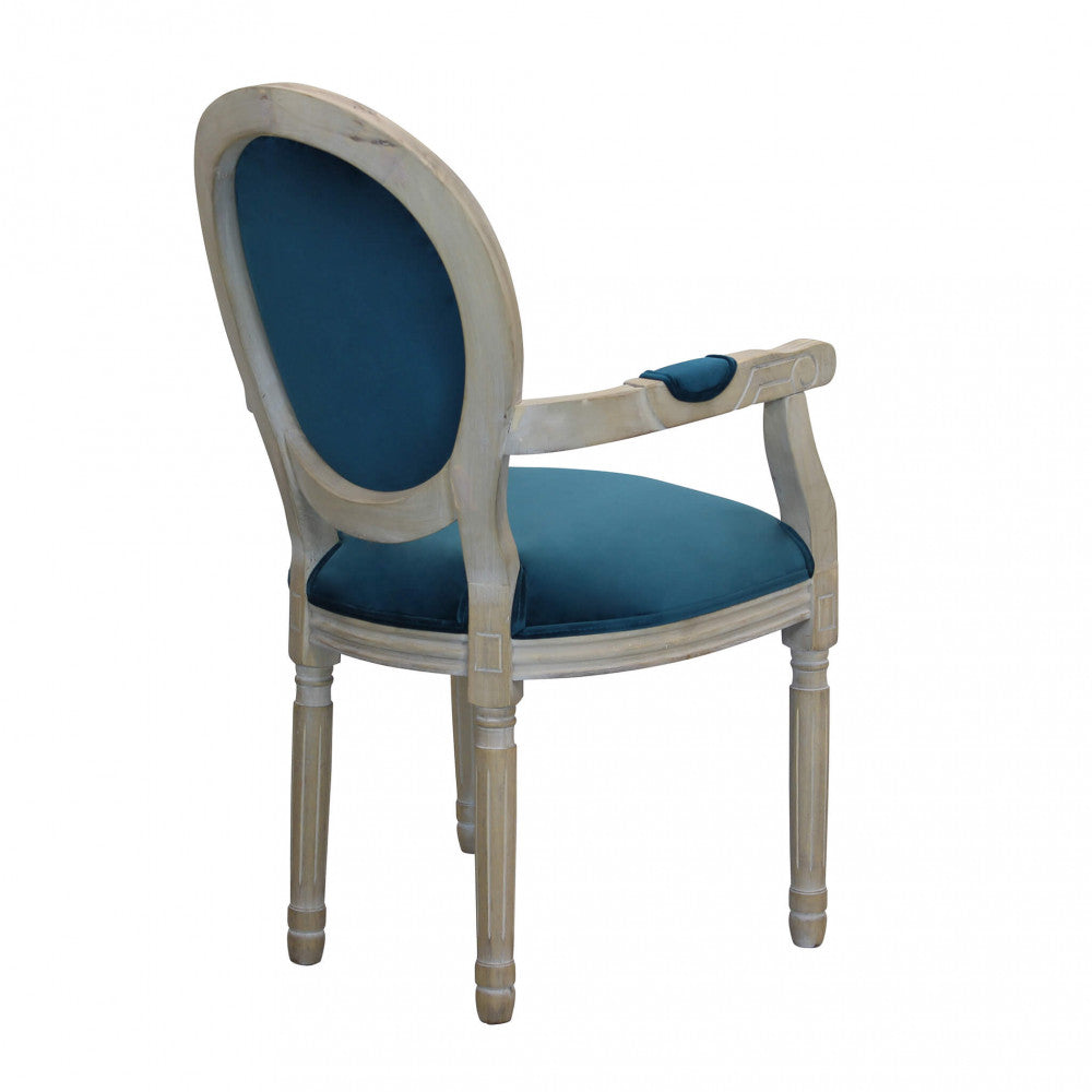CONSTANCE CHAIR IN BLUE VELVET. Dimensions: 55 x 46 x 96 h cm.