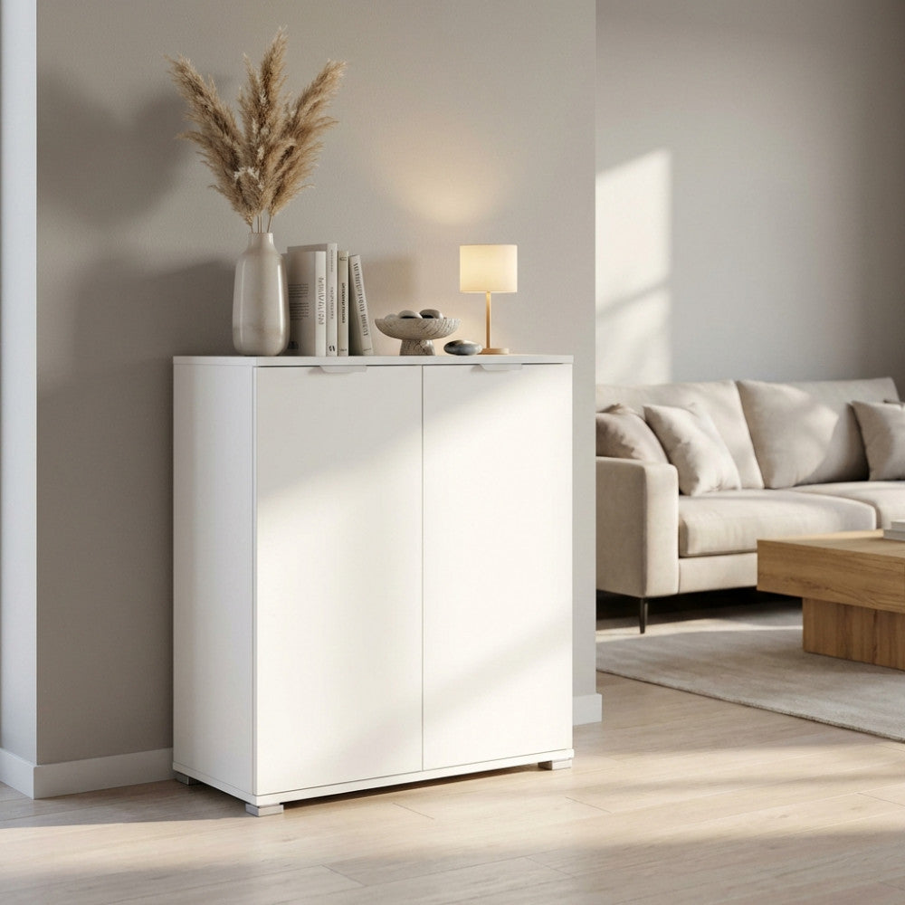 ARMADIETTO BORA 2 ANTE BIANCO. Dimensioni: cm 60 x 38 x 85 h.