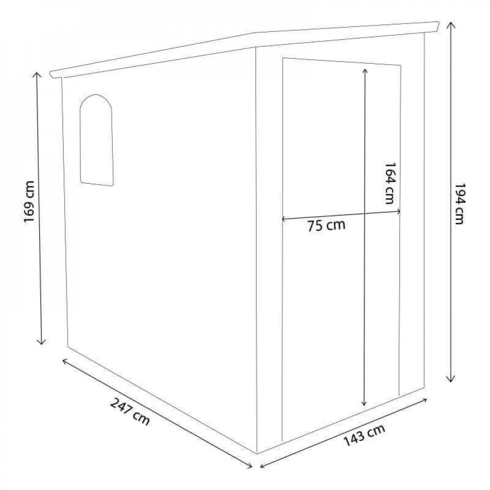 CASETTA HAUSE 143 X 247 X 194. Casetta in plastica con finestra MARRONE o GRIGIO CHIARO Dimensioni: cm 143 x 247 x 194 h. Arredo Giardino