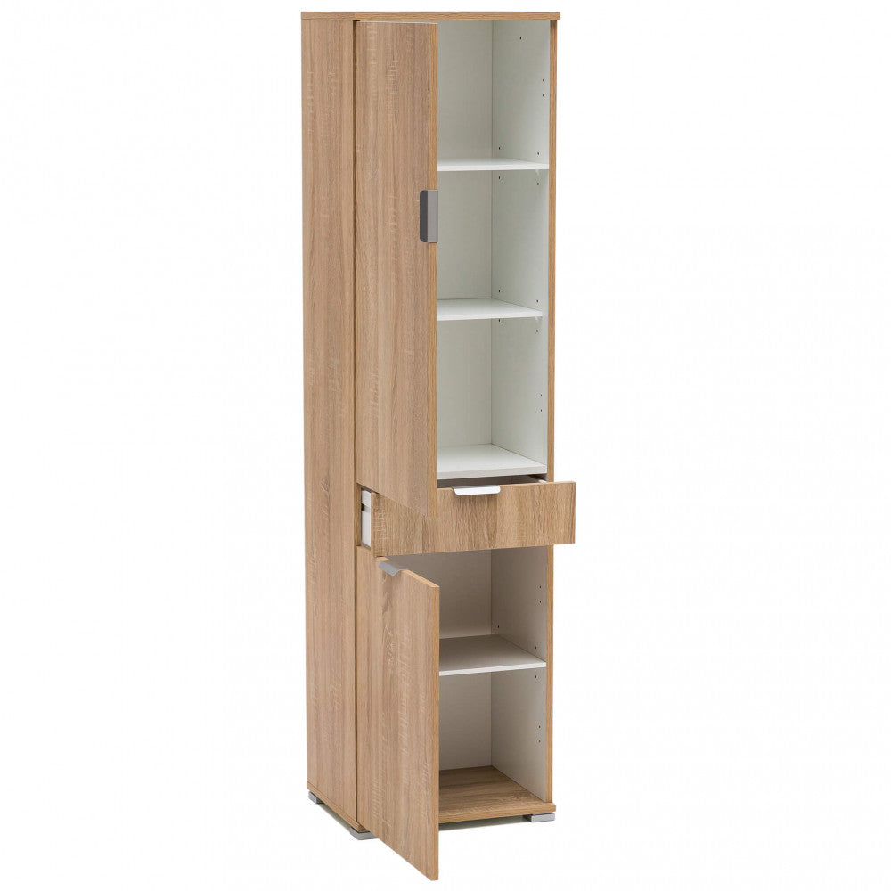ARMADIO LIRIO CON 2 ANTE E 1 CASSETTO NATURALE. Dimensioni: cm 45 x 38 x 174 h.