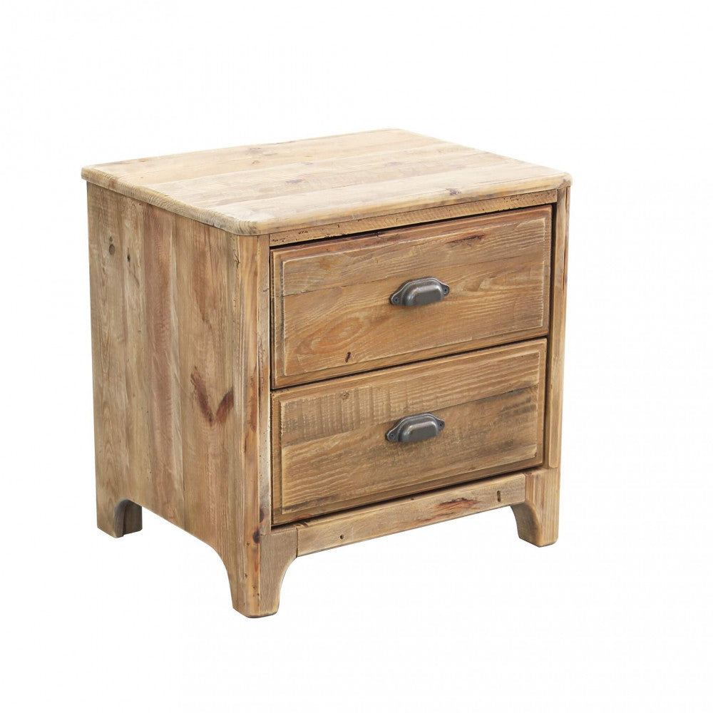 MOBILETTO GALEN. Mobiletto con 2 cassetti in legno di pino riciclato Dimensioni: cm 55 x 45 x 55 h.