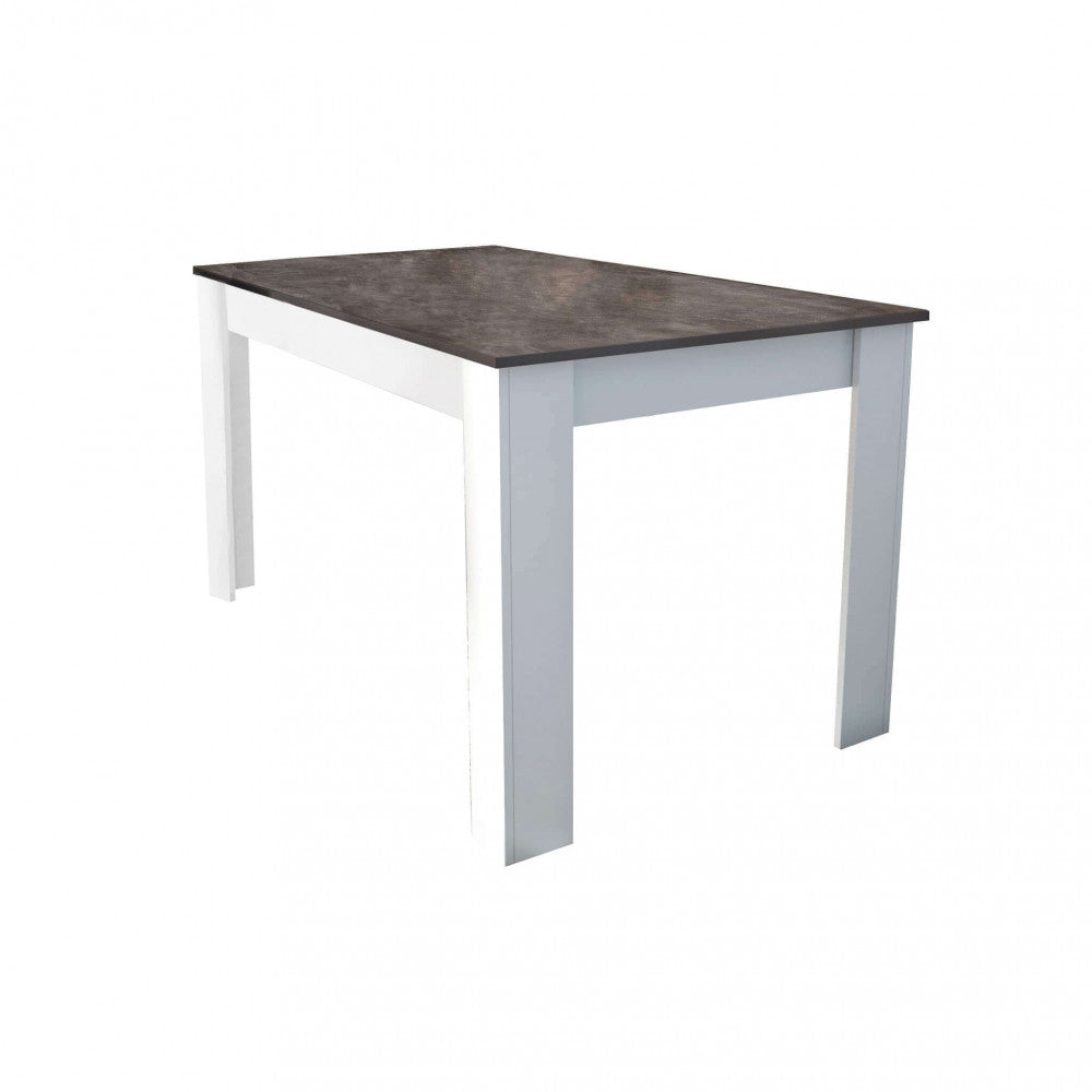 PEPPER TABLE, WHITE AND DARK GREY, CONCRETE EFFECT. Wooden sideboard, WHITE AND DARK GREY, CONCRETE EFFECT. Dimensions: 138 x 80 x 75 cm. Garden furniture.