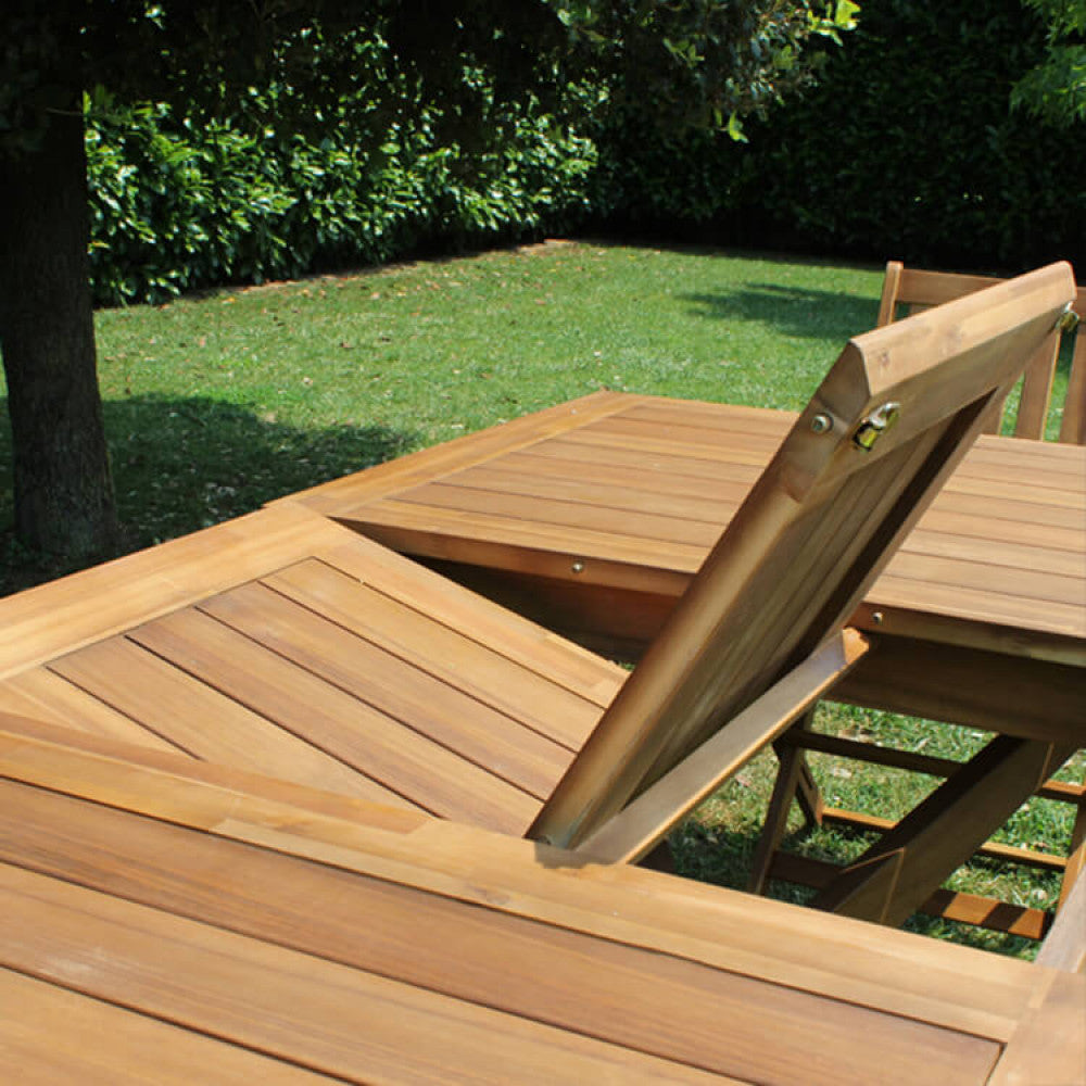 TAVOLO BALI 150/200 X 90. Legno di Acacia massiccio spessore 25 mm Dimensioni: cm 150/200 x 90 x 78 h. Arredo Giardino