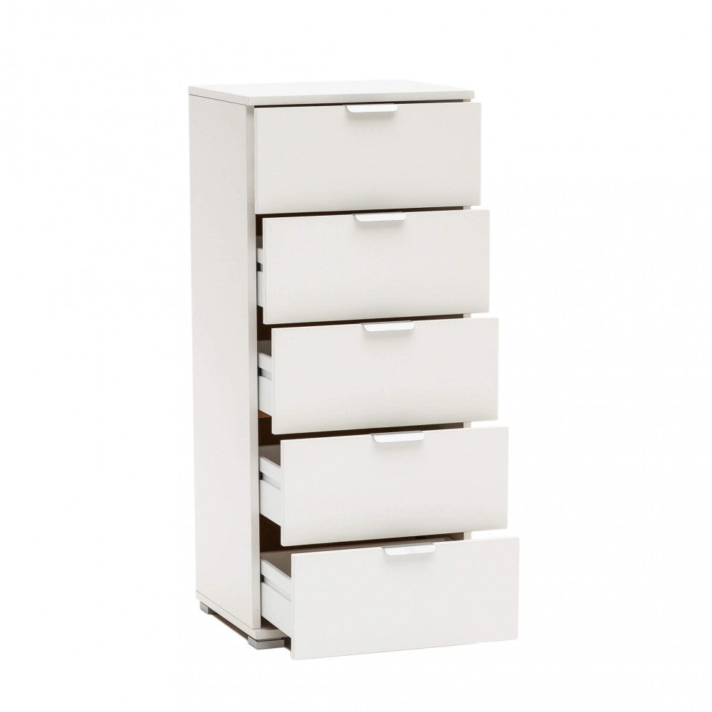 MOBILETTO KAUAI 5 CASSETTI BIANCA. Dimensioni: cm 45 x 38 x 103 h.