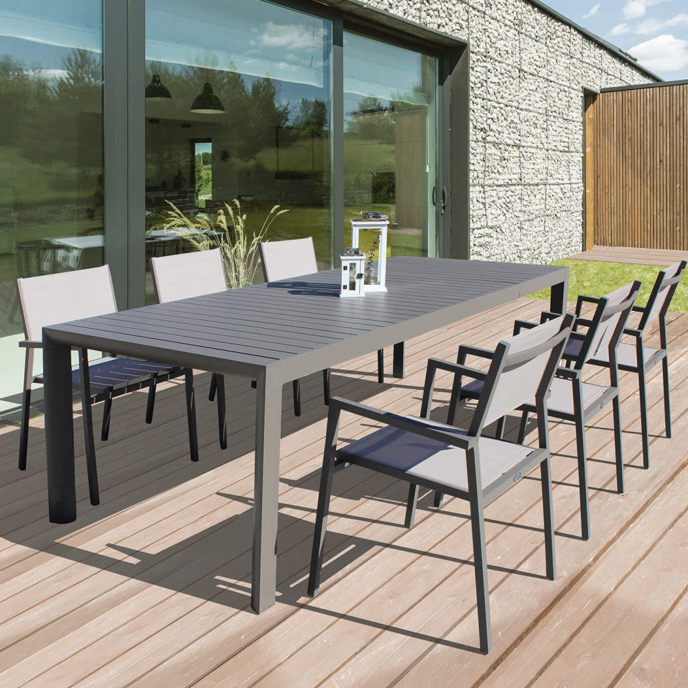 TAVOLO HOUSTON 135/180 X 70. Struttura in allumino ANTRACITE, TAUPE o BIANCA Dimensioni: cm 135/180 x 70 x 75 h. Arredo Giardino