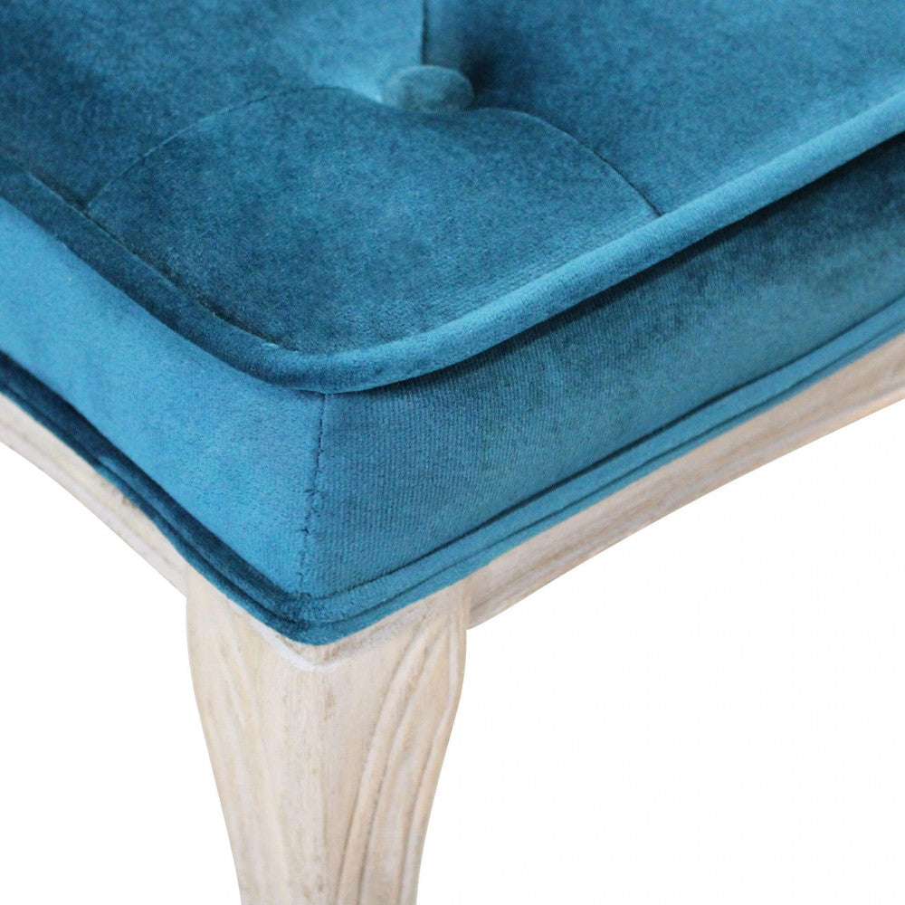 MARLY STOOL IN BLUE VELVET. Dimensions: 50 x 36 x 47 h cm.