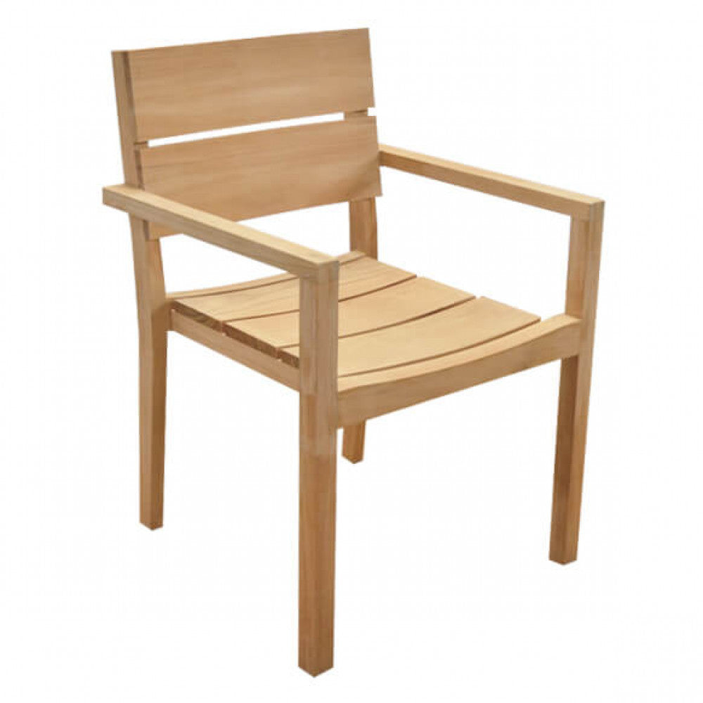 Stackable Parker Chair. Teak armchair. Dimensions: 58 x 60 x 80 cm. Garden furniture.