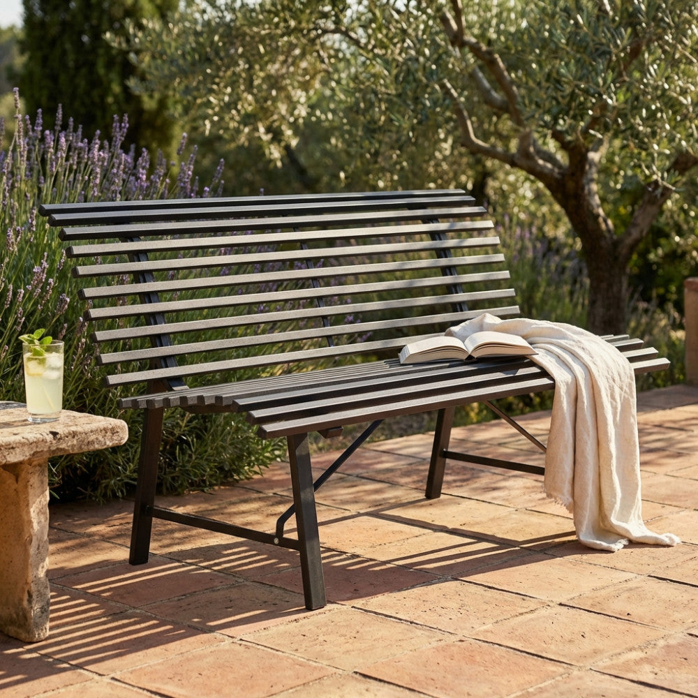PANCHINA LONDRA. Metallo GRIGIO o ROSSO Dimensioni: cm 130 x 75 x 79 h. Arredo Giardino