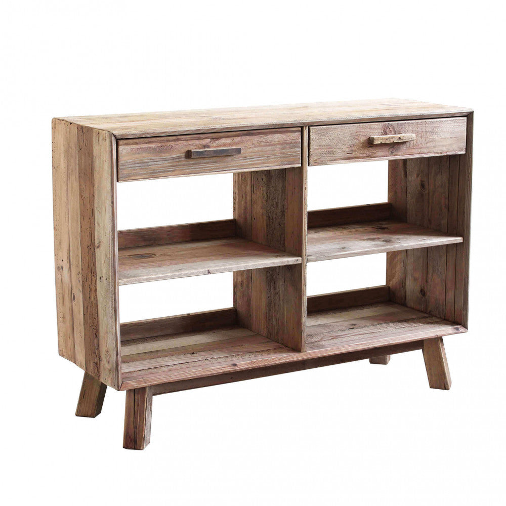 MOBILE DYLAN. Mobile con 2 cassetti e 4 ripiani in legno di pino riciclato Dimensioni: cm 117,8 x 40 x 85 h.