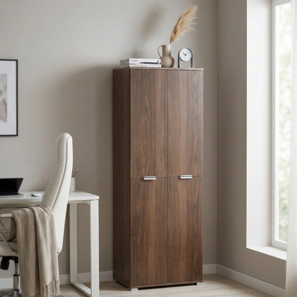 ARMADIO TENA 4 ANTE TINTA NOCE. Dimensioni: cm 60 x 38 x 174 h.