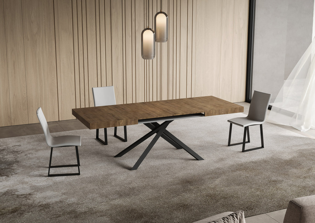 Tavolo allungabile 80x140/224 cm Garda noce gambe antracite