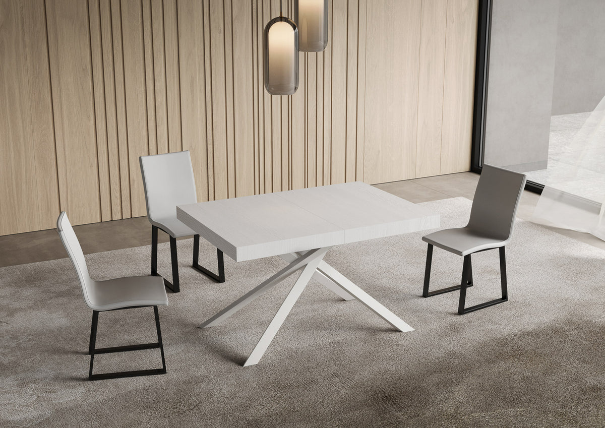 Tavolo allungabile 90x130/234 cm Garda bianco frassino gambe bianche