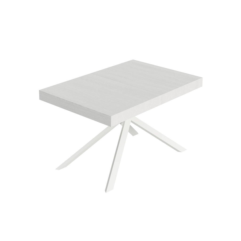 Tavolo allungabile 90x130/234 cm Garda bianco frassino gambe bianche