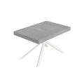 Tavolo allungabile 90x130/390 cm Garda cemento gambe bianche