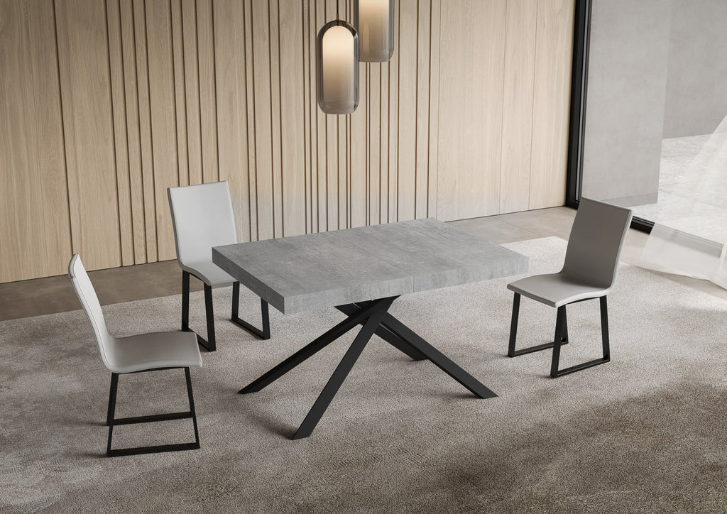 Tavolo allungabile 90x140/400 cm Garda cemento gambe antracite