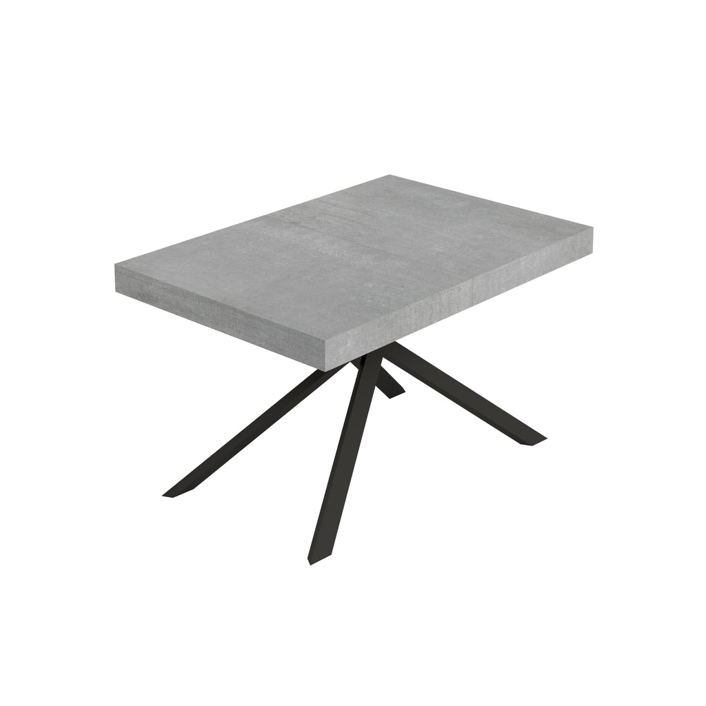 Tavolo allungabile 90x140/400 cm Garda cemento gambe antracite