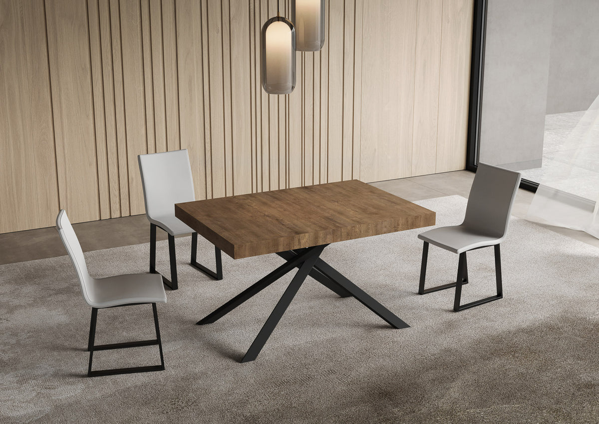 Tavolo allungabile 80x140/224 cm Garda noce gambe antracite