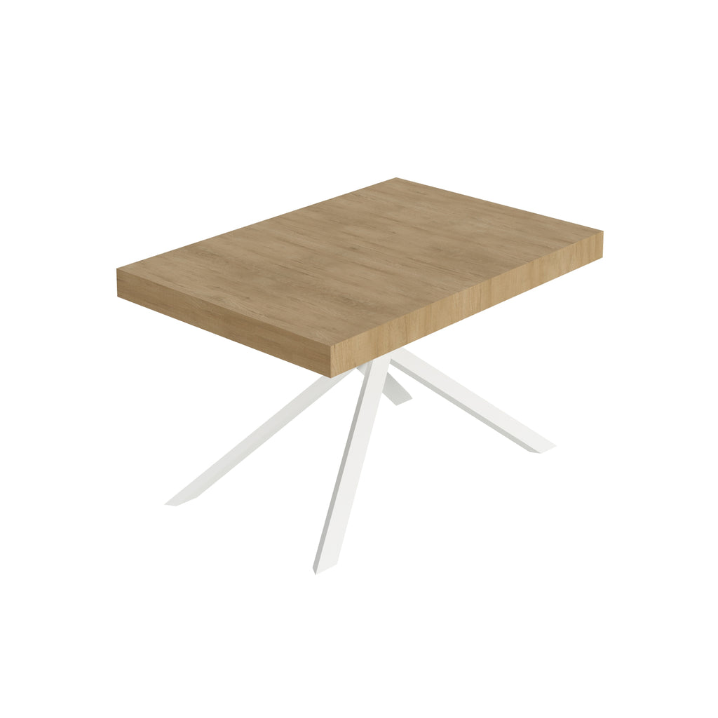 Tavolo allungabile 90x120/224 cm Garda quercia natura gambe bianche